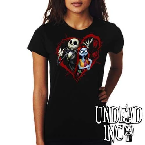 Nightmare Before Christmas Jack And Sally - Ladies T Shirt 3 Nightmare Before Christmas Jack And Sally - Ladies T Shirt