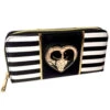 Nightmare Before Christmas Jack & Sally Metal Heart Striped Long Line Wallet -Cheap Men's T-Shirt Store 76r76r68 14456.1662772266