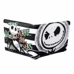 Nightmare Before Christmas Jack Skellington Black & White Stripe PU Leather Bifold Wallet