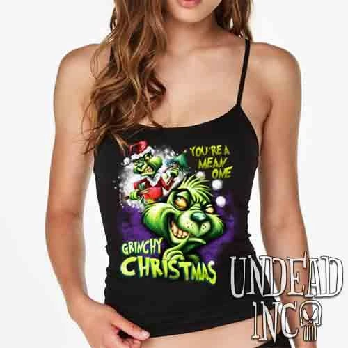 "You're A Mean One" Grinch Christmas - Petite Slim Fit Tank 3 "You're A Mean One" Grinch Christmas - Petite Slim Fit Tank