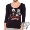 Jack And Sally Halloween Town Tattoo Nightmare Before Christmas Black & Grey - Ladies 3/4 Long Sleeve Tee 1 Jack And Sally Halloween Town Tattoo Nightmare Before Christmas Black & Grey - Ladies 3/4 Long Sleeve Tee -Cheap Men's T-Shirt Store halloweentattoollsb 36432.1662740902