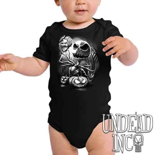 Nightmare Before Christmas Pumpkin King Jack Black & Grey - Infant Onesie Romper 3 Nightmare Before Christmas Pumpkin King Jack Black & Grey - Infant Onesie Romper
