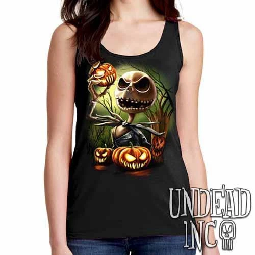 Nightmare Before Christmas Pumpkin King Jack - Ladies Singlet Tank 3 Nightmare Before Christmas Pumpkin King Jack - Ladies Singlet Tank