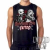 Jack And Sally Halloween Town Tattoo Nightmare Before Christmas Black & Grey Mens Sleeveless Shirt -Cheap Men's T-Shirt Store jack sallt tattoo black 87417.1662718254