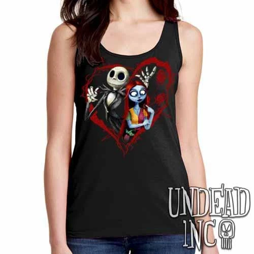 Nightmare Before Christmas Jack And Sally - Ladies Singlet Tank 3 Nightmare Before Christmas Jack And Sally - Ladies Singlet Tank