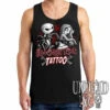 Jack And Sally Halloween Town Tattoo Nightmare Before Christmas Black Grey Mens Tank Singlet -Cheap Men's T-Shirt Store jack sally tattoo black 71906.1662708064