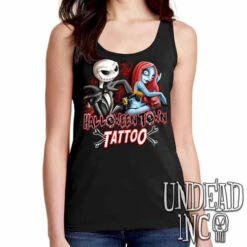 Jack And Sally Halloween Town Tattoo Nightmare Before Christmas - Ladies Singlet Tank
