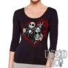 Nightmare Before Christmas Jack And Sally Black & Grey - Ladies 3/4 Long Sleeve Tee 1 Nightmare Before Christmas Jack And Sally Black & Grey - Ladies 3/4 Long Sleeve Tee -Cheap Men's T-Shirt Store jacksallyblls 39105.1662740261
