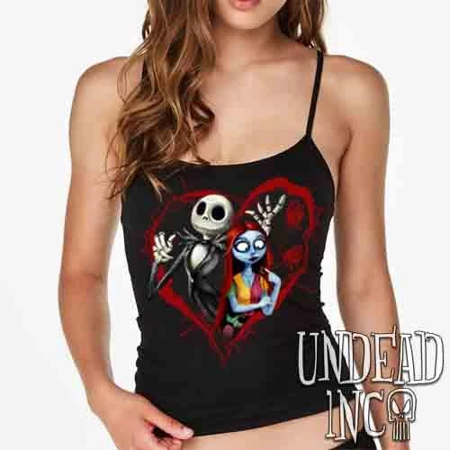 Nightmare Before Christmas Jack And Sally - Petite Slim Fit Tank 3 Nightmare Before Christmas Jack And Sally - Petite Slim Fit Tank