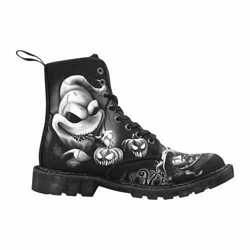Nightmare Before Christmas Pumpkin King Black & Grey Variant MENS Martin Boots 5 Nightmare Before Christmas Pumpkin King Black & Grey Variant MENS Martin Boots - Image 3