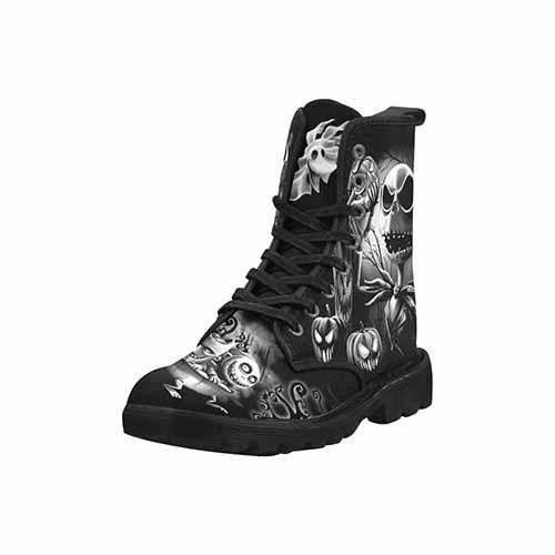 Nightmare Before Christmas Pumpkin King Black & Grey Variant MENS Martin Boots 7 Nightmare Before Christmas Pumpkin King Black & Grey Variant MENS Martin Boots - Image 5