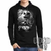 Nightmare Before Christmas Pumpkin King Jack Black Grey Mens Long Sleeve Hooded Shirt
