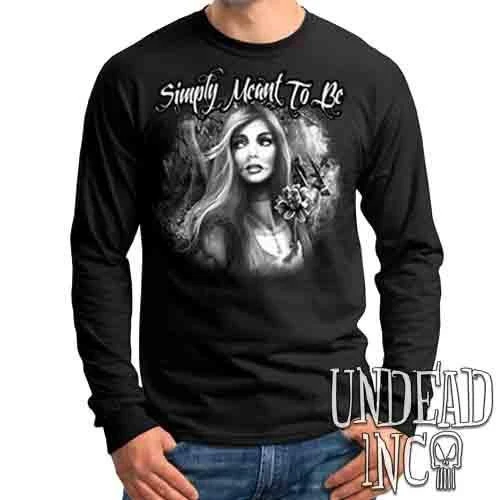 Simply Meant To Be Sally - Nightmare Before Christmas Black & Grey - Mens Long Sleeve Tee 3 Simply Meant To Be Sally - Nightmare Before Christmas Black & Grey - Mens Long Sleeve Tee