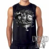 Nightmare Before Christmas Lock Shock Barrel Trick Or Treat Black & Grey Mens Sleeveless Shirt