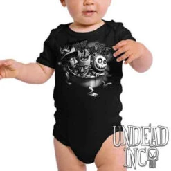 Nightmare Before Christmas Lock Shock Barrel Trick Or Treat Black & Grey - Infant Onesie Romper